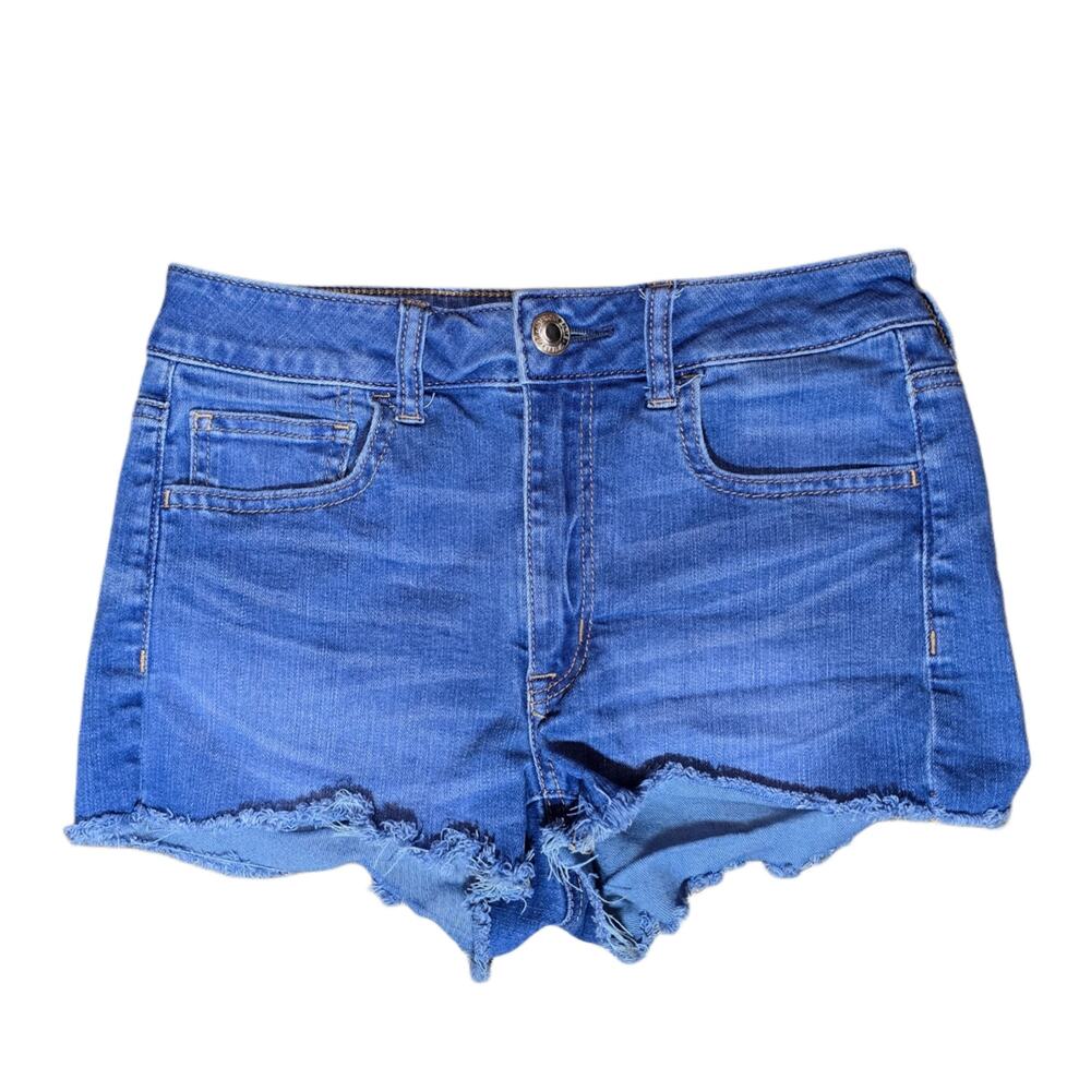 AE Cutoff Shorts American Eagle Outfitters Hi Rise Shortie Size 6 Stretch Denim